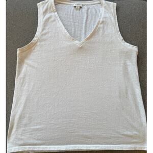 J.Crew White V-Neck Tank – Size Large